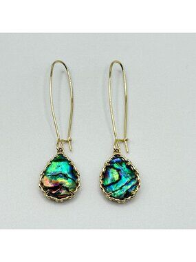 Kendra Scott Abalone Shell Teardrop Gold-Tone Dangle Earrings